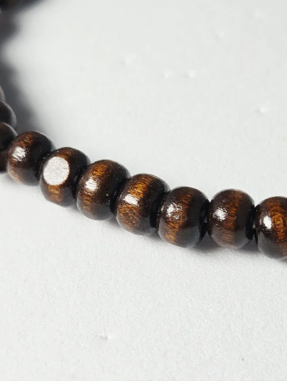 Coconut Wood Bead Bracelet 6mm Dark Brown Round Stretch Unisex Mens Surfer Boho